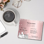 Cleaning service blush pink silver glitter dust QR Flyer<br><div class="desc">An elegant and glamorous cleaning service business flyer on a blush pink faux metallic looking background decorated with faux silver glitter dust on front and cleaning equipment.  Personalize and add Your name,  text contact info.  Add your own QR code to your website address on the back:</div>