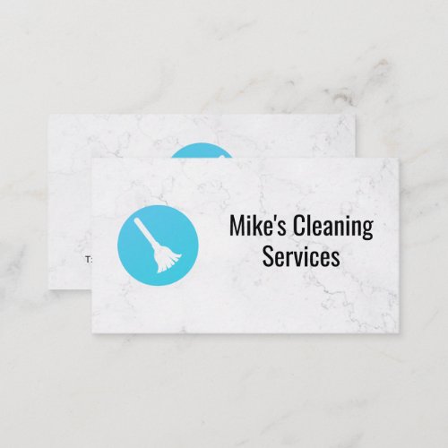 Cleaning Service  Broom Logo Business Card