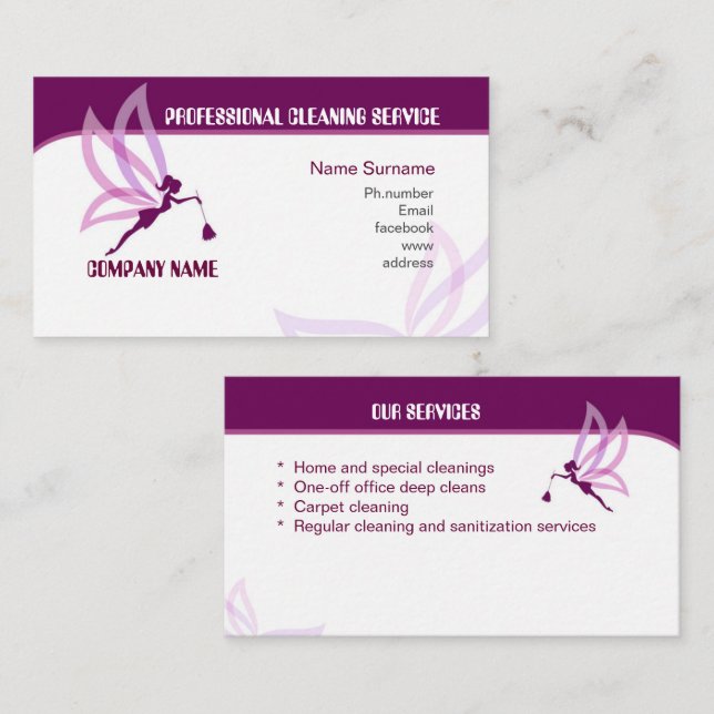 Cleaning service business card (Front/Back)