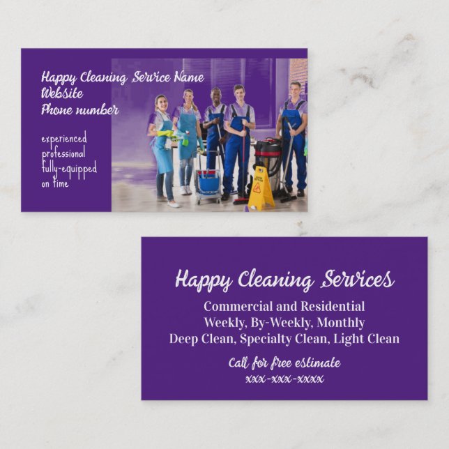Cleaning Service Business Card (Front/Back)