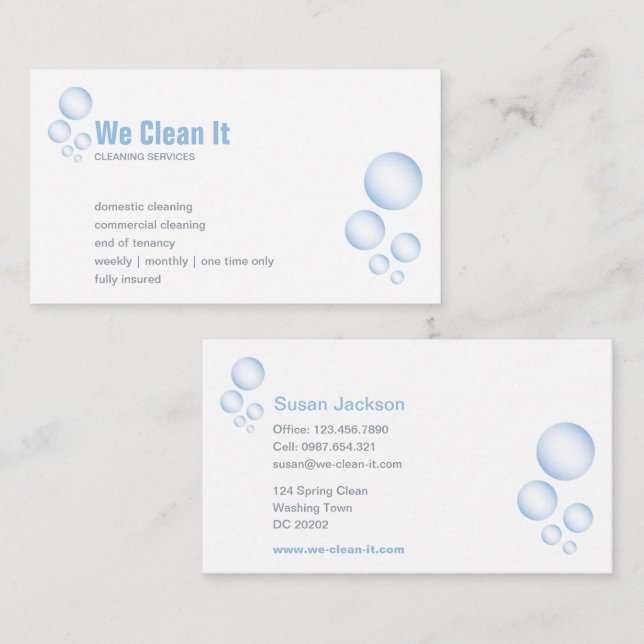 Cleaning Service Business Card (Front/Back)