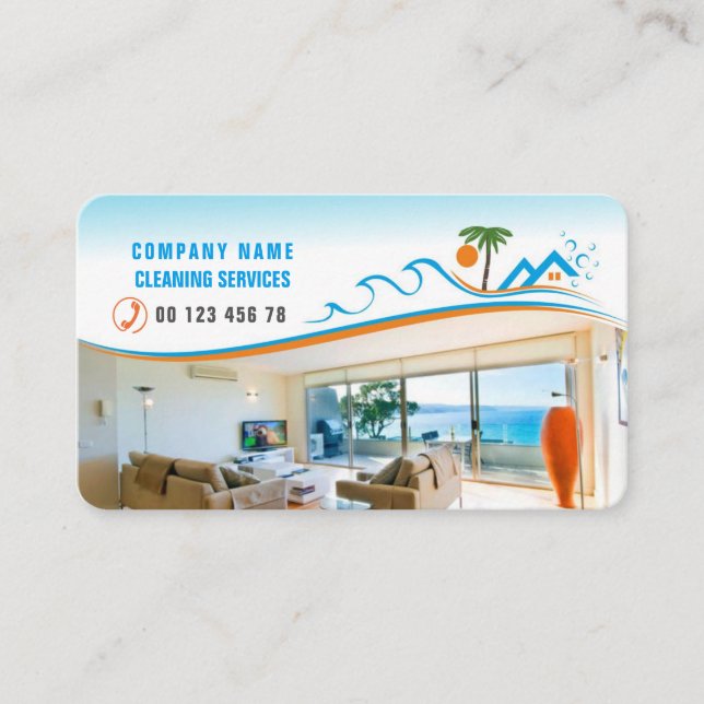 Cleaning service business card (Front)