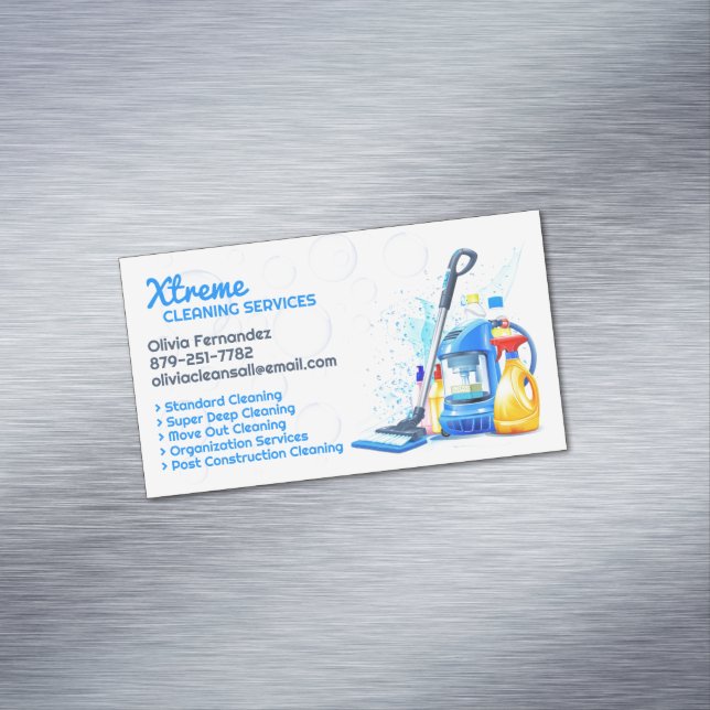 Cleaning Service Business Card Magnet (In Situ)
