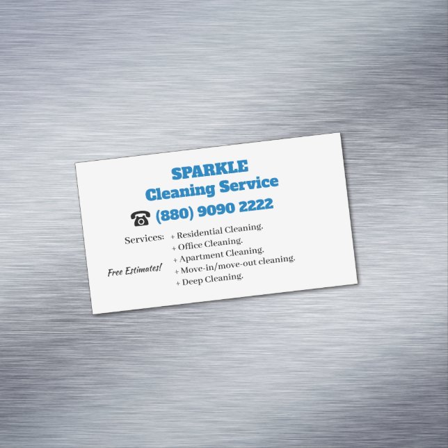 Cleaning Service Business Card Magnet (In Situ)