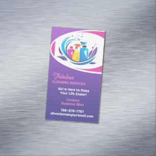 Cleaning Service Business Card Magnet