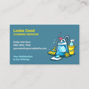 Cleaning Service Business Card Template 