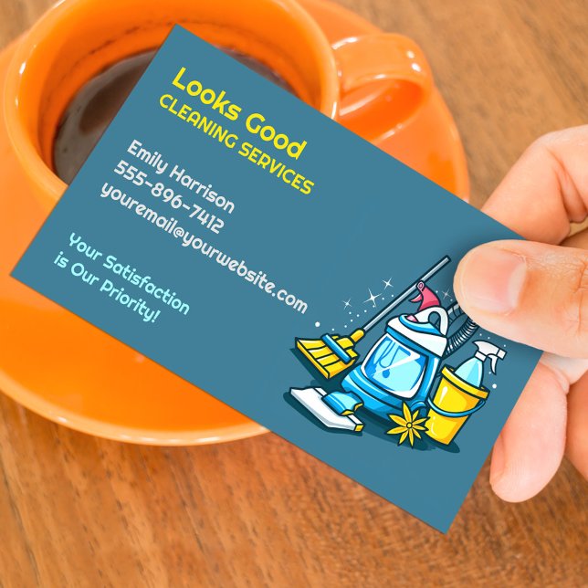 Cleaning Service Business Card Template  (Creator Uploaded)
