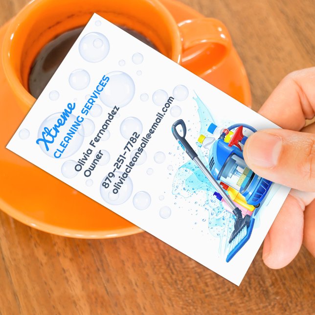 Cleaning Service Business Card Template (Creator Uploaded)