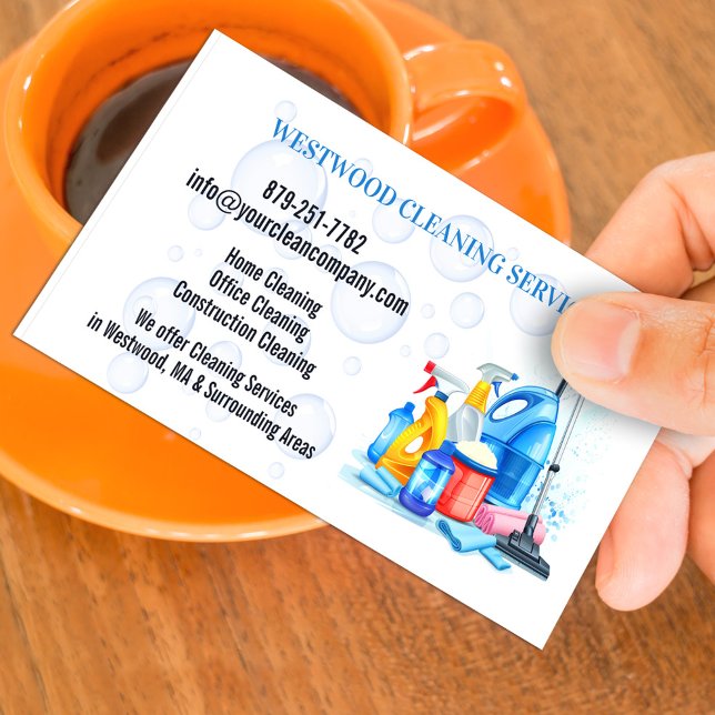 Cleaning Service Business Card Template (Creator Uploaded)