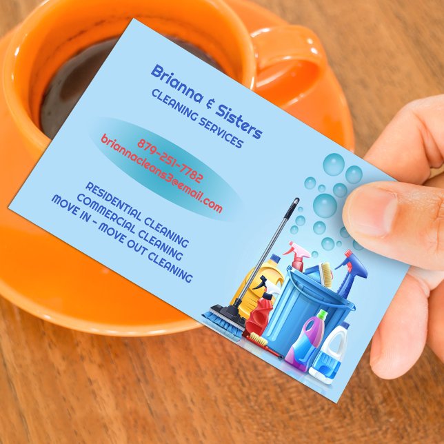 Cleaning Service Business Card Template  (Creator Uploaded)