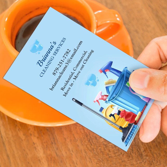 Cleaning Service Business Card Template  (Creator Uploaded)