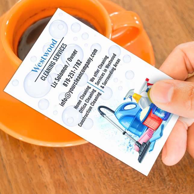 Cleaning Service Business Card Template (Creator Uploaded)