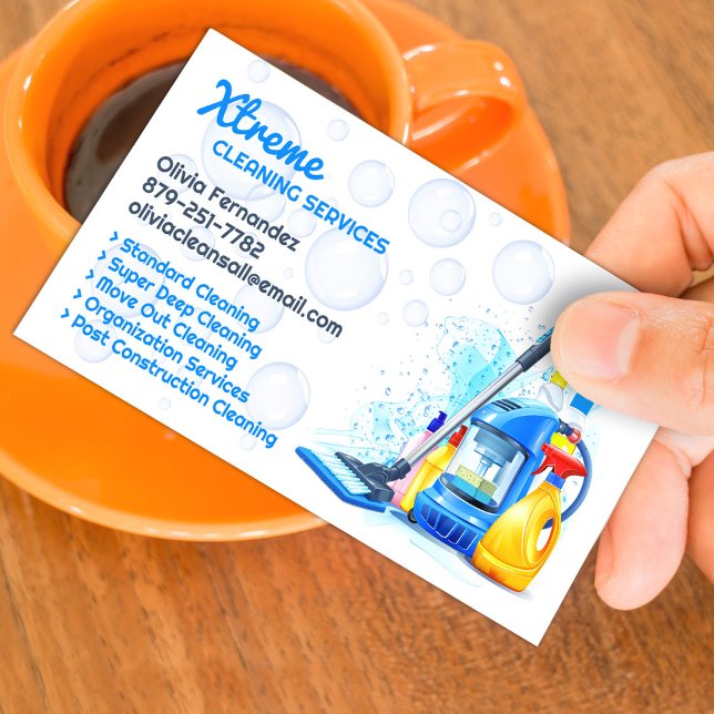 Cleaning Service Business Card Template (Creator Uploaded)