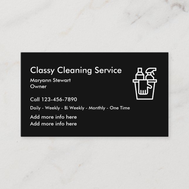 Cleaning Service Business Cards (Front)