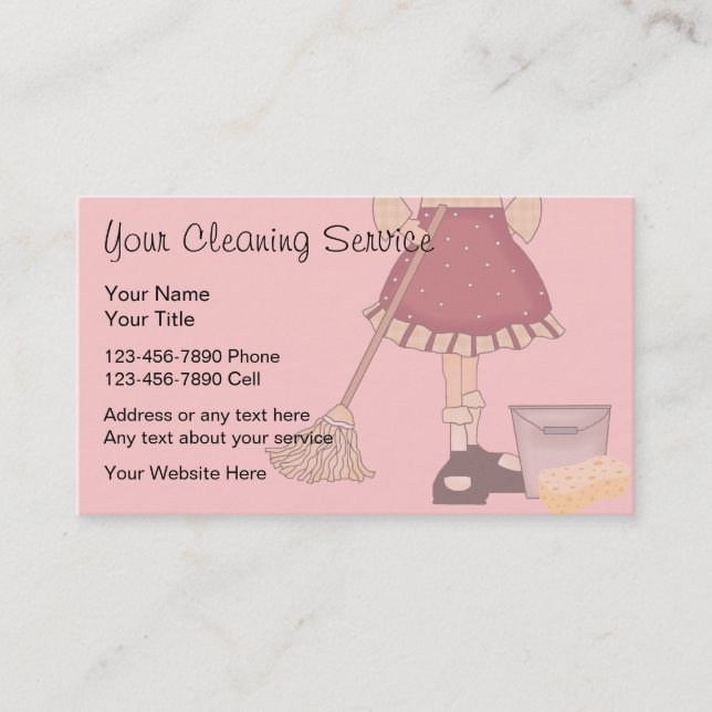Cleaning Service Business Cards (Front)