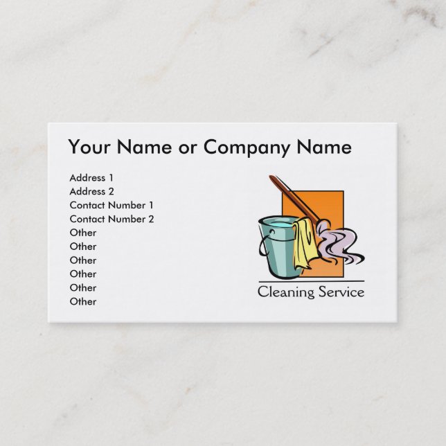 Cleaning Service Business Cards (Front)
