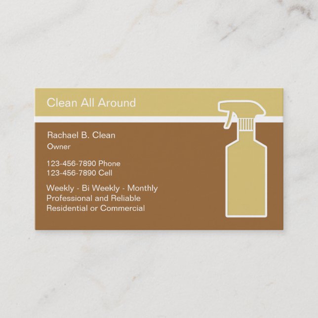 Cleaning Service Business Cards Modern (Front)