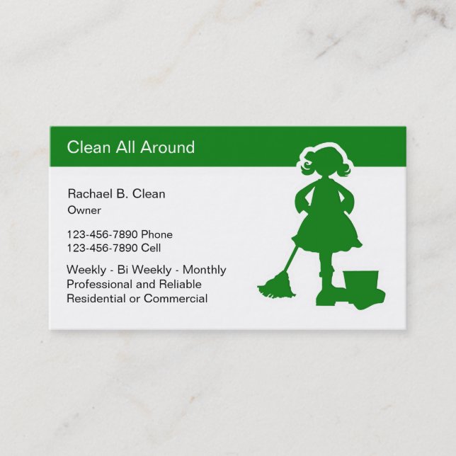 Cleaning Service Business Cards Modern (Front)