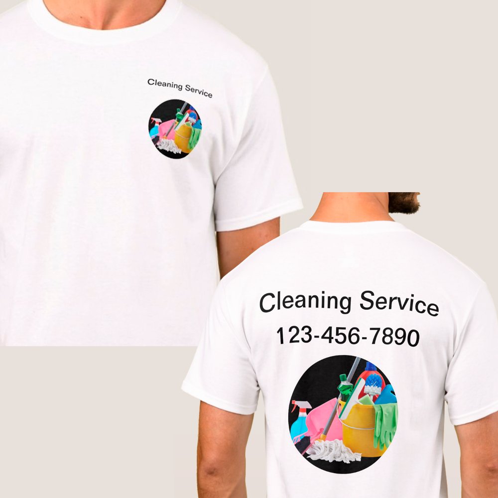Discover Cleaning Service Business Logo Work Personalized Shirts
