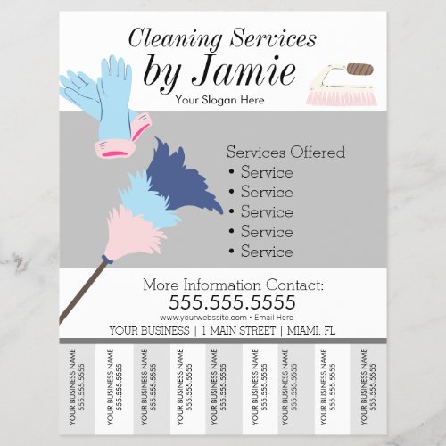 Cleaning Service Business Tear Off Strips  B Flyer