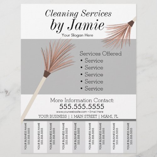Cleaning Service Business Tear Off Strips  Flyer