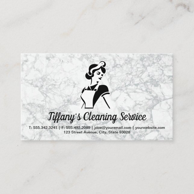 Cleaning Service | Classic Maid Business Card (Front)