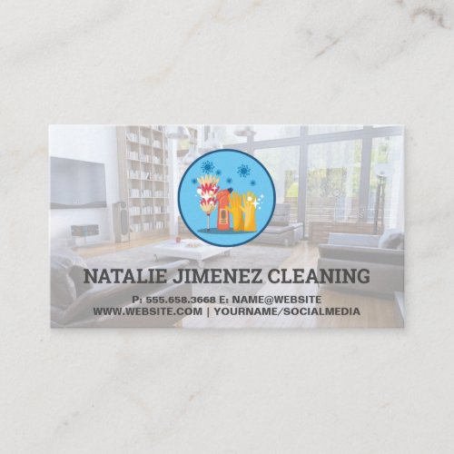 Cleaning Service  Clean Home Interior Business Card