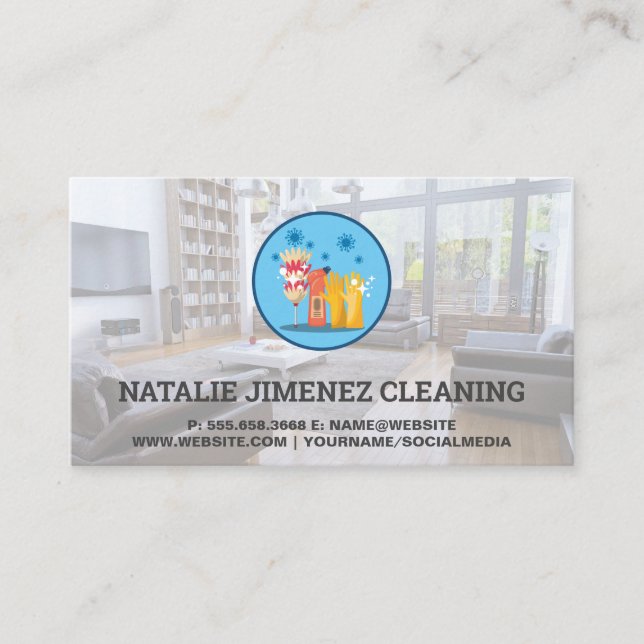 Cleaning Service | Clean Home Interior Business Card (Front)