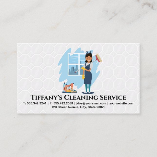 Cleaning Service | Clean Supplies | Tiles Business Card (Front)