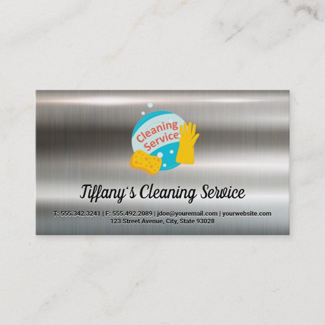 Cleaning Service | Cleaning Gloves Business Card (Front)