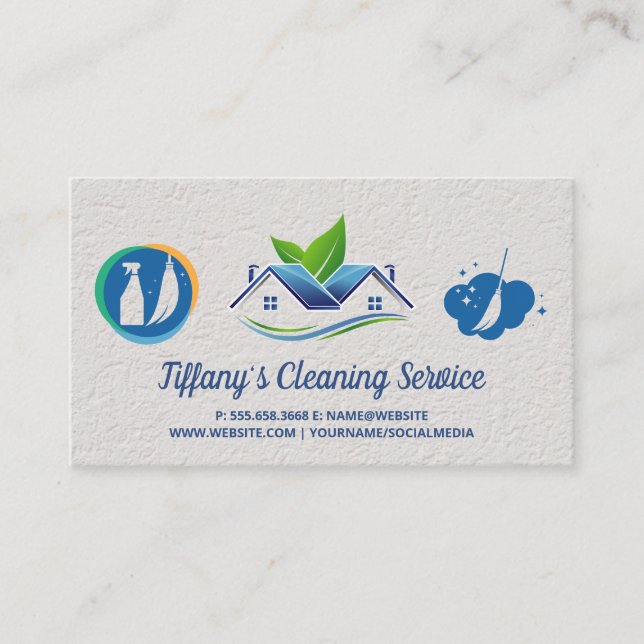 Cleaning Service | Cleaning Products Business Card (Front)