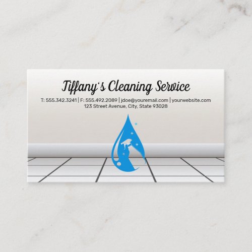 Cleaning Service  Cleaning Supplies Bathroom Tile Business Card