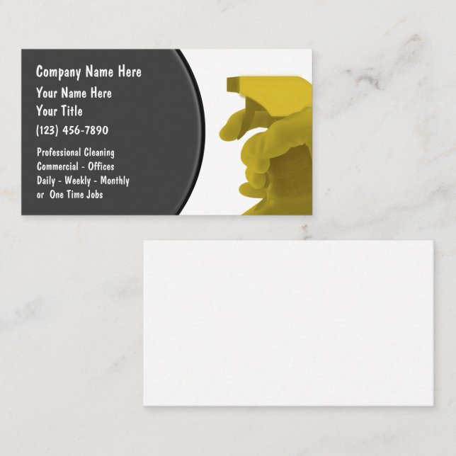 Cleaning Service Cool Business Cards (Front/Back)