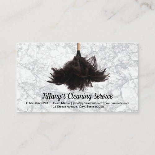 Cleaning Service  Feather Duster Business Card