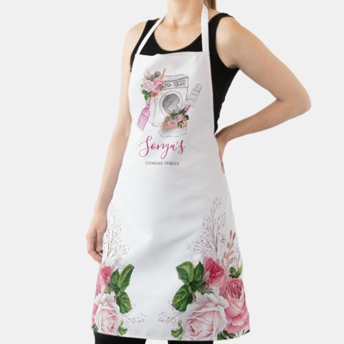 Cleaning Service Floral Business Apron