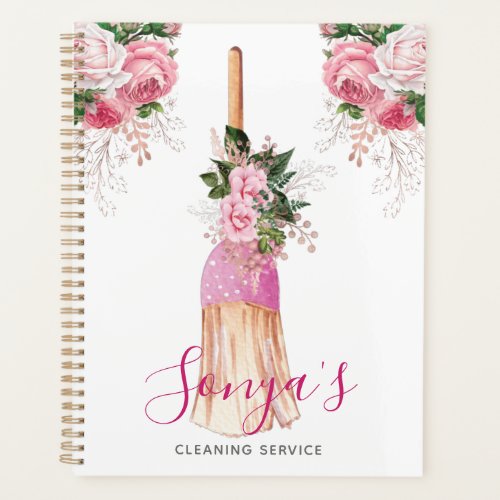 Cleaning Service Floral Cute Broom Planner