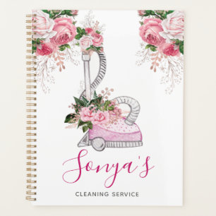 Cleaning Service Floral Cute vacuum cleaner Planner