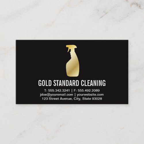 Cleaning Service Gold Business Card