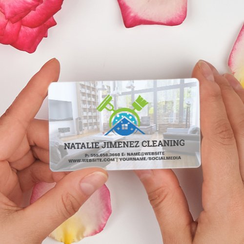 Cleaning Service  Home Mop Broom Logo Business Card