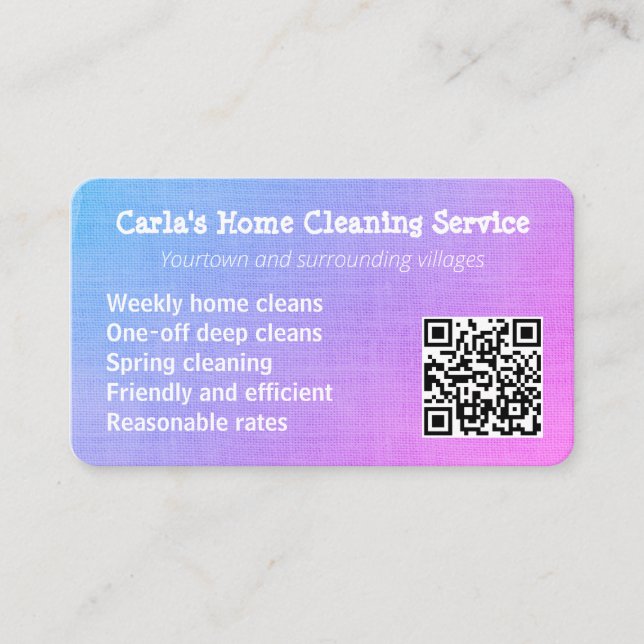 Cleaning Service House Cleaner Maid Housekeeping Business Card (Front)