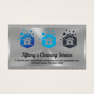 Cleaning Service House Logo Metallic