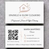 Cleaning Service House QR Code Rose Gold White