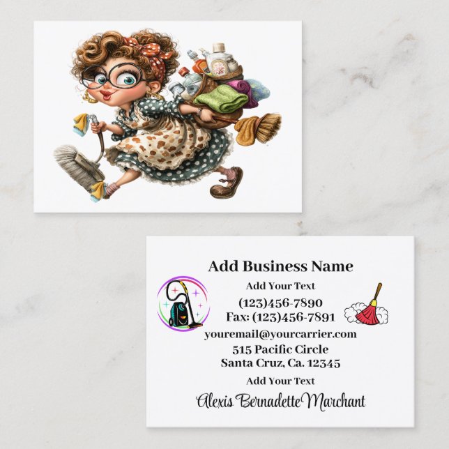 Cleaning Service Housekeeping  Business Card (Front/Back)