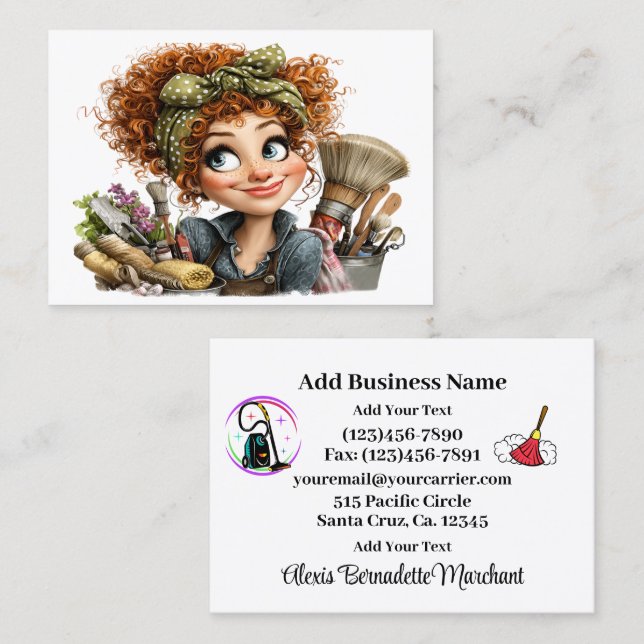 Cleaning Service Housekeeping  Business Card (Front/Back)