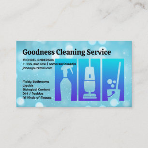 Cleaning Service Icon   Maid   Janitor Business Card