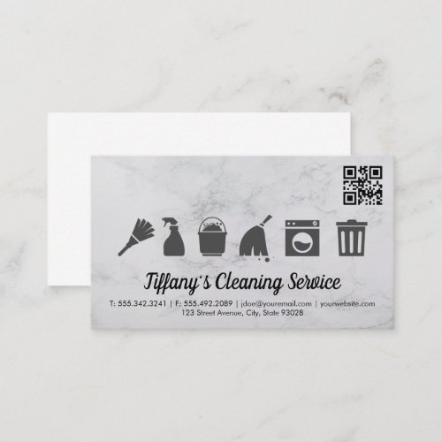 Cleaning Service Icons  qr code Business Card