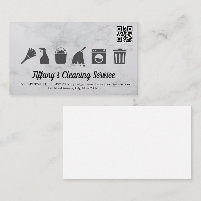 Cleaning Service Icons | qr code Business Card | Zazzle.com