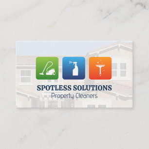 Cleaning Service Icons   Residence Business Card