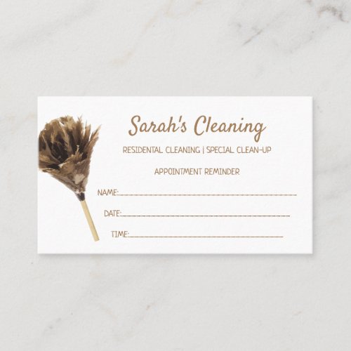 Cleaning service janitorial marketing appointment business card