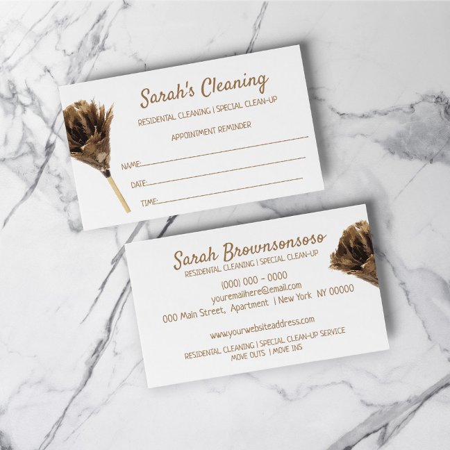 Cleaning service janitorial marketing appointment business card